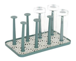 Sareva Afdruiprek Glazen / Flessendroger - Groen - 8 Glazen