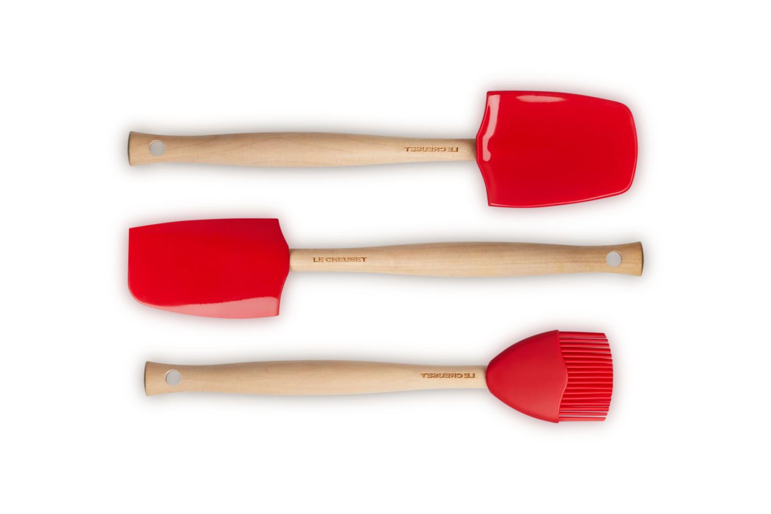 Le Creuset Spatelset - 3 Stuks - Premium - Kersenrood 4 Le Creuset Spatelset - 3 Stuks - Premium - Kersenrood - Afbeelding 2